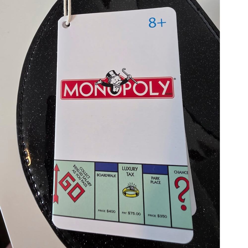 Loungefly Monopoly 90th Anniversary Top Hat Glitter Figural Crossbody Bag | NWT - Picture 6 of 7